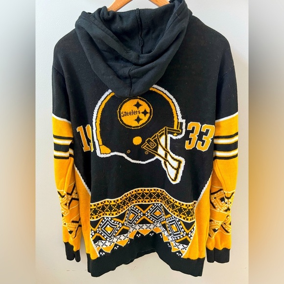 NFL Pittsburgh Steelers Black and Gold UGLY SWEATER GUC - Picture 2 of 4